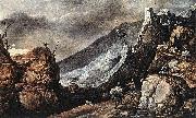 Joos de Momper Landscape with the Temptation of Christ oil on canvas